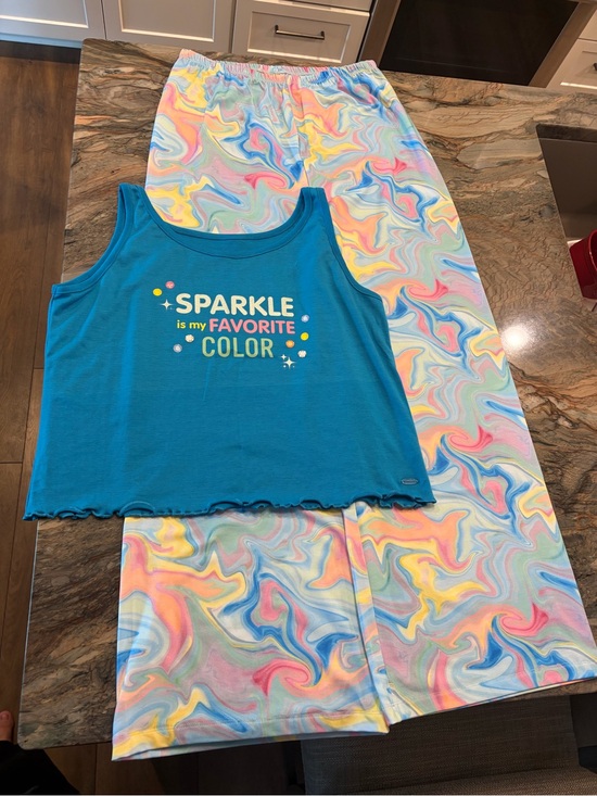 American Girl Other - American Girl Teal Tank Top with Pastel Swirl Pajama Pants